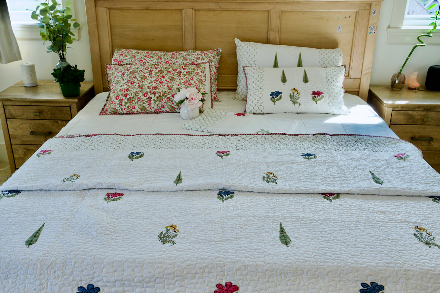 ✨Spring Medallion | 6-Piece Organic Cotton Bedsheet & Quilt Set✨