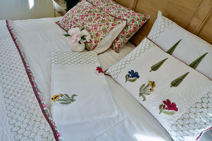 ✨Spring Medallion | 6-Piece Organic Cotton Bedsheet & Quilt Set✨