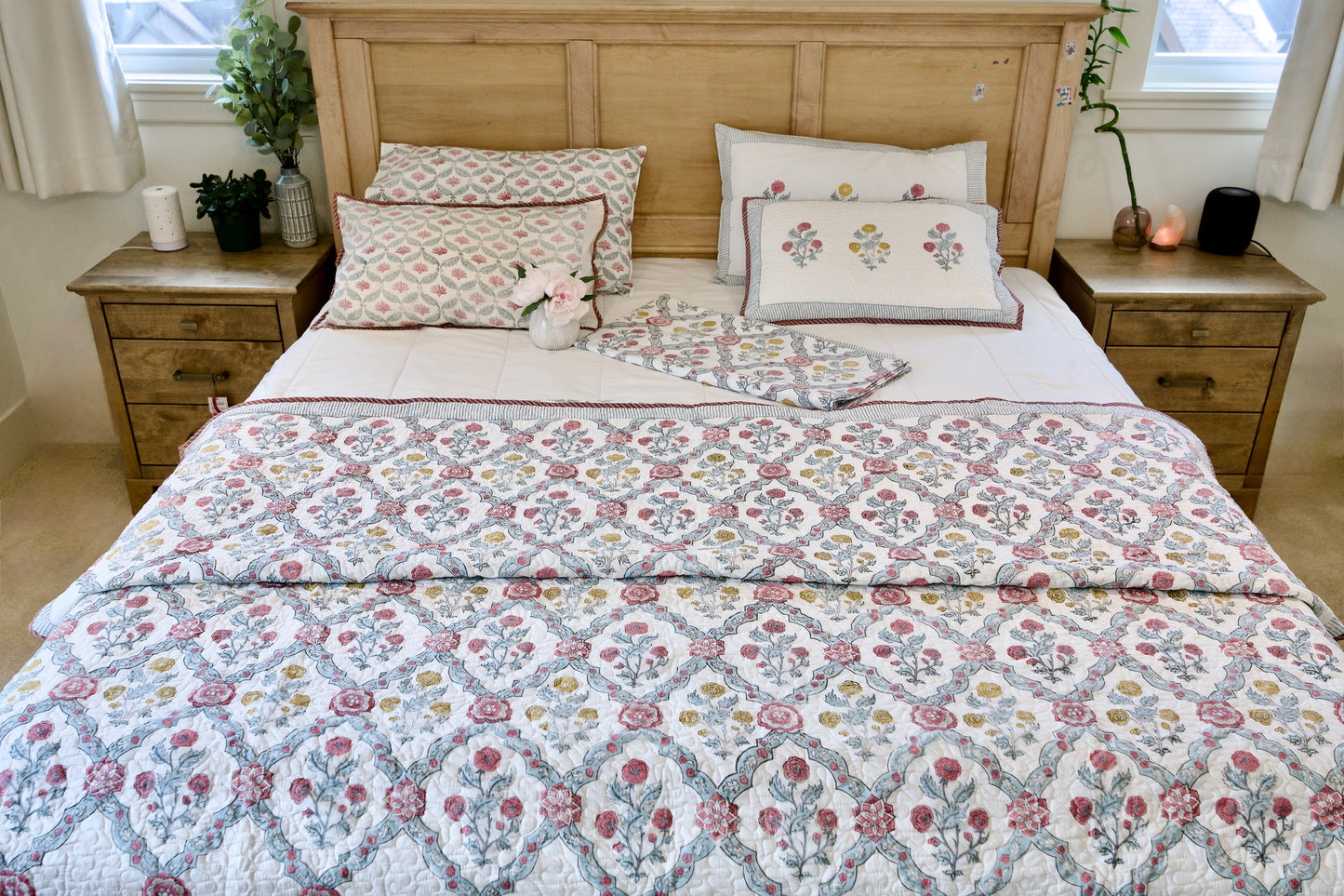 ✨Regal Medallion | 6-Piece Organic Cotton Bedsheet & Quilt Set✨
