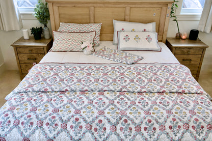 ✨Regal Medallion | 6-Piece Organic Cotton Bedsheet & Quilt Set✨