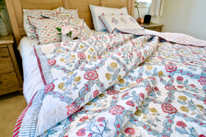 ✨Regal Medallion | 6-Piece Organic Cotton Bedsheet & Quilt Set✨