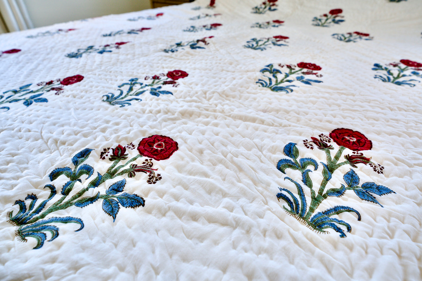 ✨Reversible Harmony | Organic Cotton Quilt – Hand Block Printed, Dual-Sided Design✨